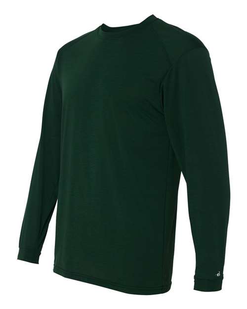 Badger 4804 Men's B-Tech Cotton-Feel Long Sleeve T-Shirt - Forest - side