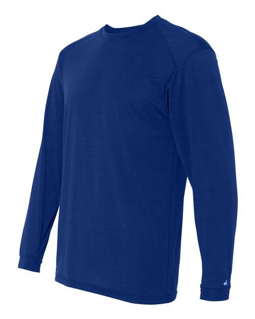 Badger 4804 Men's B-Tech Cotton-Feel Long Sleeve T-Shirt - Royal - side