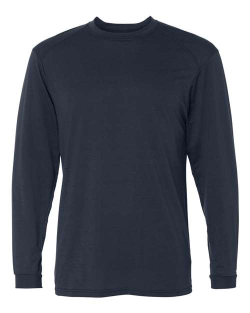 Badger 4804 Men's B-Tech Cotton-Feel Long Sleeve T-Shirt - Navy - front