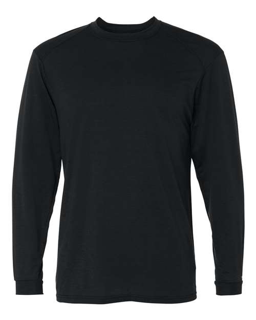 Badger 4804 Men's B-Tech Cotton-Feel Long Sleeve T-Shirt - Black - front