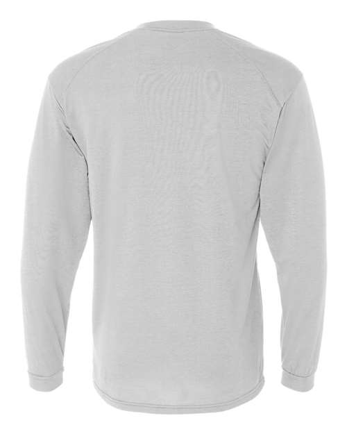 Badger 4804 Men's B-Tech Cotton-Feel Long Sleeve T-Shirt - White - back