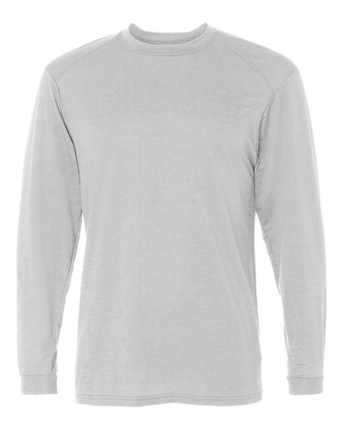Badger 4804 Men's B-Tech Cotton-Feel Long Sleeve T-Shirt - White - front