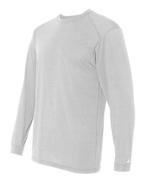 Badger 4804 Men's B-Tech Cotton-Feel Long Sleeve T-Shirt - White - side