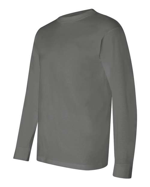 Bayside 6100 Unisex USA-Made Long Sleeve T-Shirt - Charcoal - side