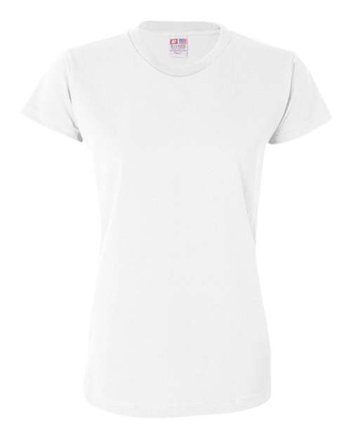 Bayside 3325 Women's USA-Made T-Shirt - White - front