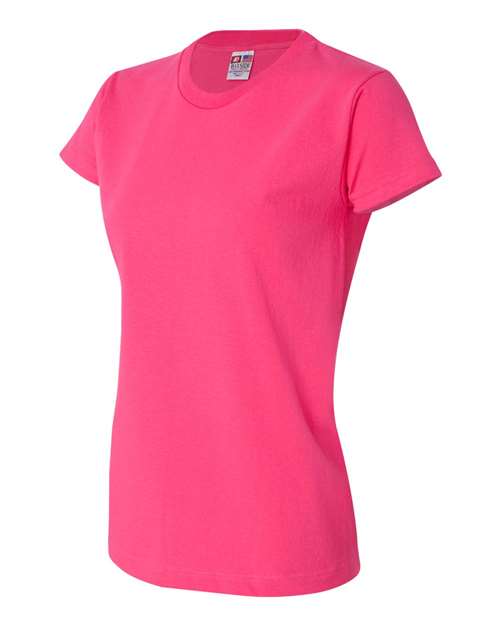 Bayside 3325 Women's USA-Made T-Shirt - Bright Pink - side