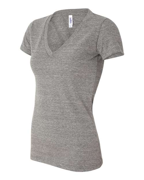BELLA + CANVAS 8435 Women’s Triblend Deep V-Neck Tee - Grey Triblend - side
