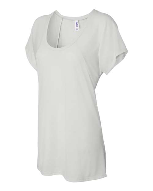 BELLA + CANVAS 8801 Women’s Flowy Raglan Tee - White - side