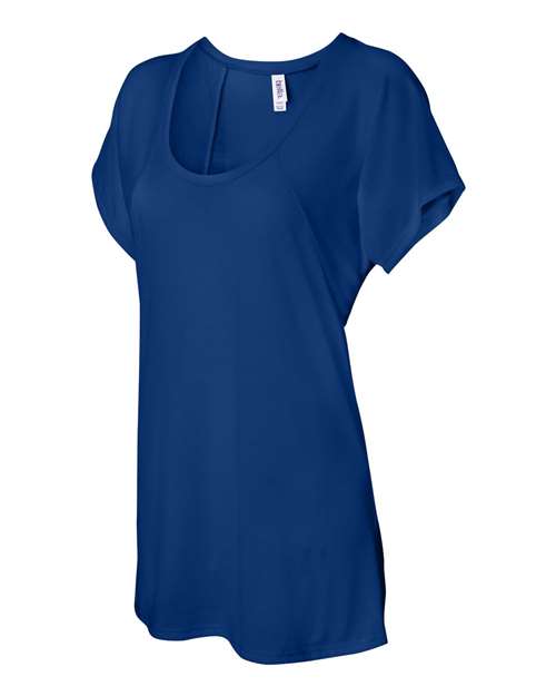BELLA + CANVAS 8801 Women’s Flowy Raglan Tee - True Royal - side