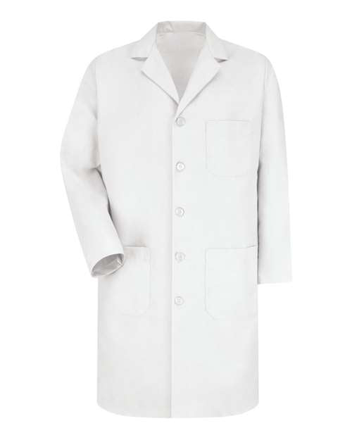 Red Kap KP14 Unisex Button Front Lab Coat - White - front