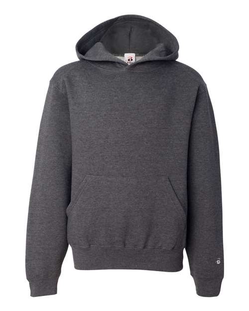 Badger 2254 Youth Hooded Sweatshirt - Charcoal - front