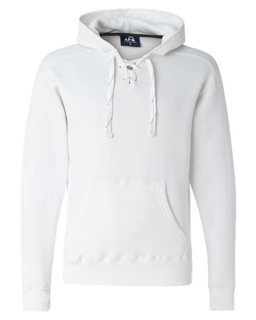 J. America 8830 Men's Sport Lace Hooded Sweatshirt - White - front