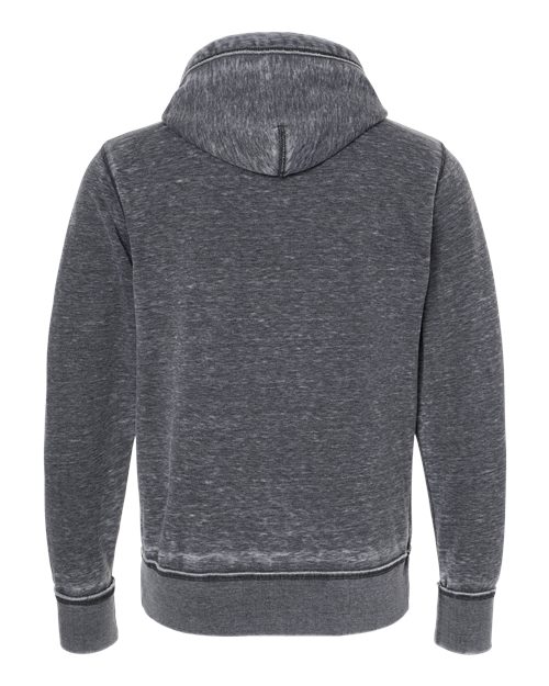 J. America 8916 Men's Vintage Zen Fleece Full-Zip Hooded Sweatshirt - Dark Smoke - back
