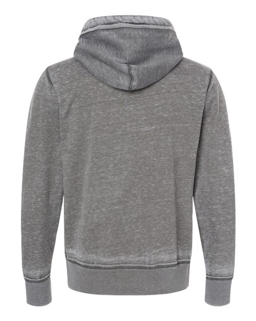 J. America 8916 Men's Vintage Zen Fleece Full-Zip Hooded Sweatshirt - Cement - back