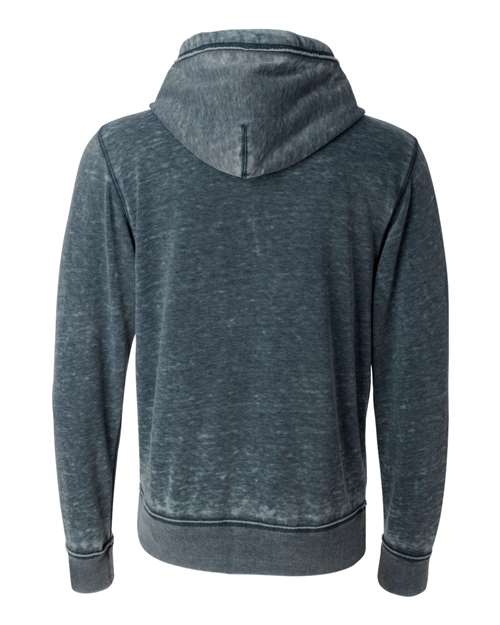 J. America 8916 Men's Vintage Zen Fleece Full-Zip Hooded Sweatshirt - Vintage Navy - back