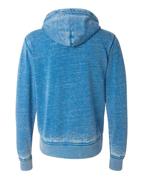 J. America 8916 Men's Vintage Zen Fleece Full-Zip Hooded Sweatshirt - Royal - back