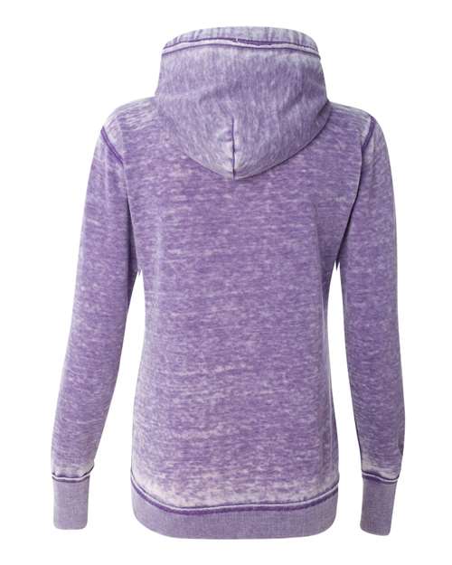 J. America 8913 Women's Zen Fleece Full-Zip Hooded Sweatshirt - Very Berry - back