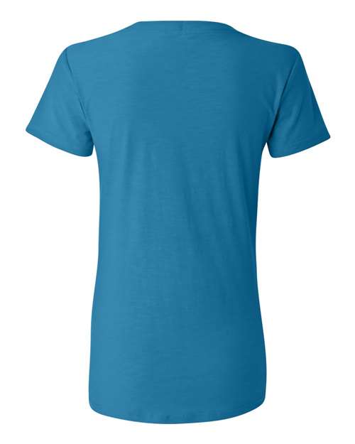 J. America 8169 Women's V-Neck Slub T-Shirt - Oceanberry - back