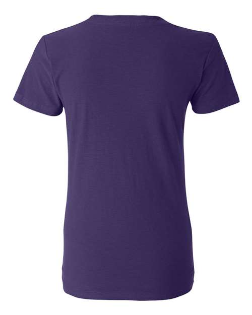 J. America 8169 Women's V-Neck Slub T-Shirt - Very Berry - back