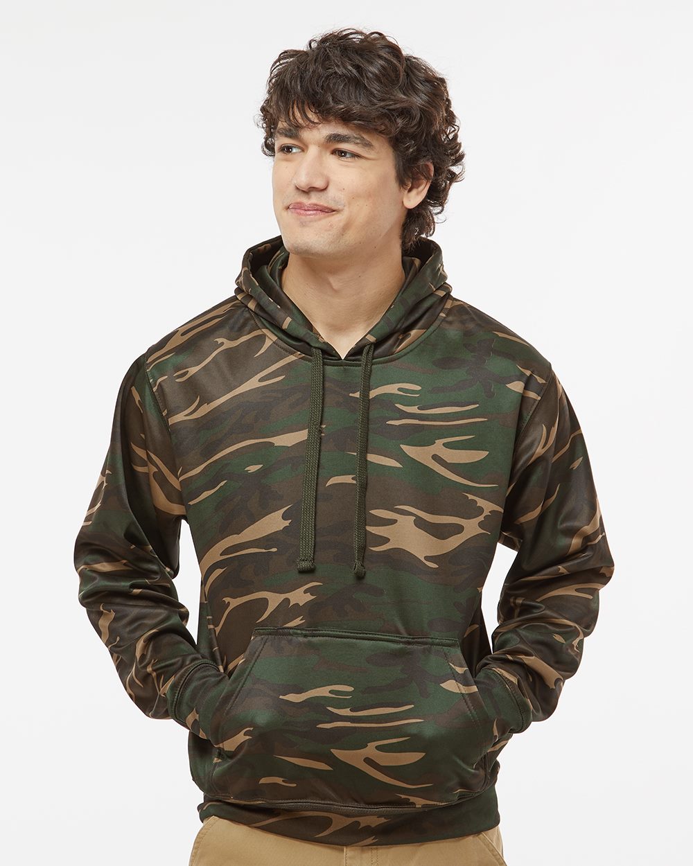 J. America 8615 Men's Polyester Tailgate Hooded Sweatshirt - style