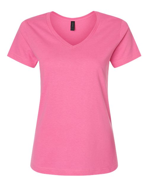 Gildan 64V00L Women's Softstyle® V-Neck T-Shirt - Azalea - front
