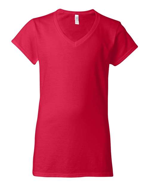 Gildan 64V00L Women's Softstyle® V-Neck T-Shirt - Cherry Red - front