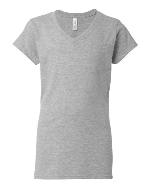 Gildan 64V00L Women's Softstyle® V-Neck T-Shirt - Sport Grey - front