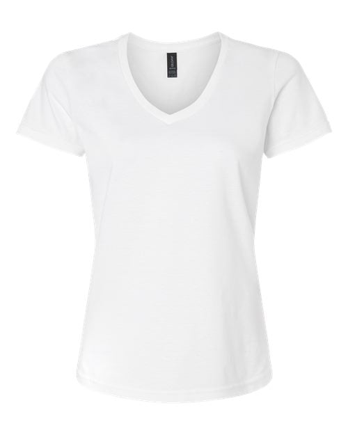 Gildan 64V00L Women's Softstyle® V-Neck T-Shirt - White - front