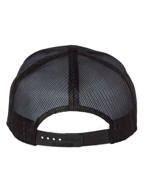 Richardson 168 Seven-Panel Trucker Cap - Black - back