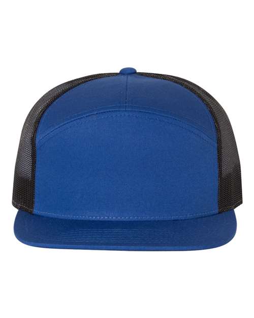 Richardson 168 Seven-Panel Trucker Cap - Royal/ Black - front
