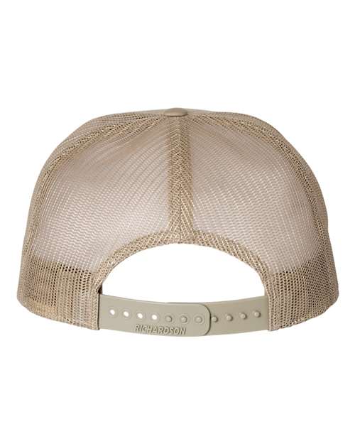 Richardson 168 Seven-Panel Trucker Cap - Brown/ Khaki - back