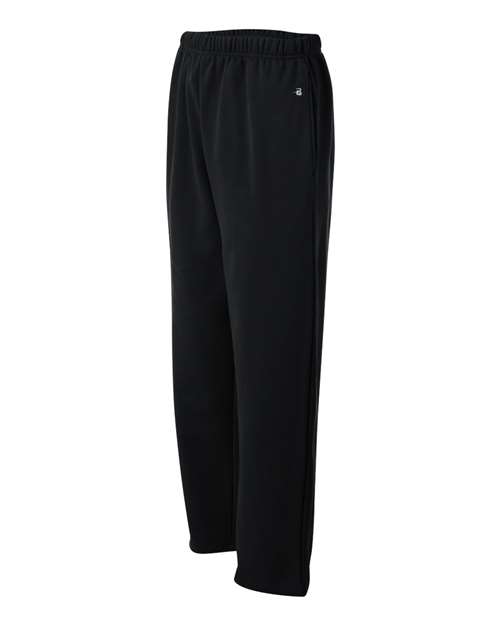 Badger 1478 Unisex Performance Fleece Open-Bottom Sweatpants - Black - side