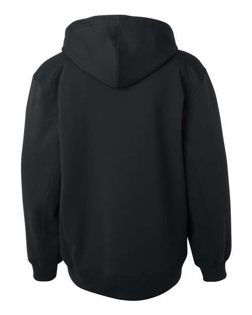 Badger 2454 Youth Performance Fleece Hooded Sweatshirt - Black - back