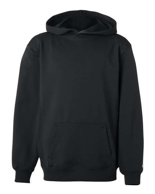 Badger 2454 Youth Performance Fleece Hooded Sweatshirt - Black - front