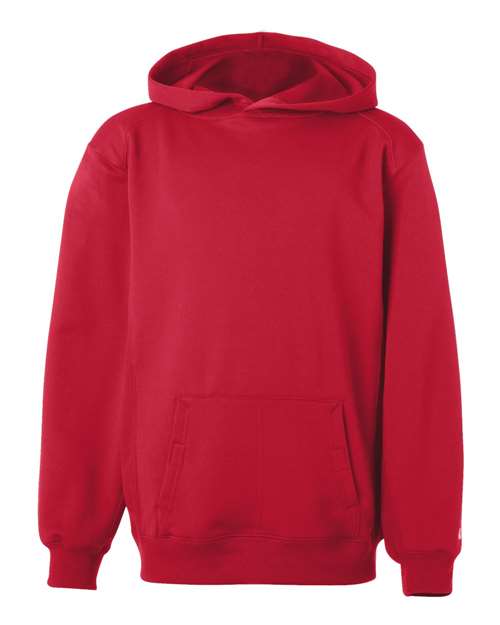 Badger 2454 Youth Performance Fleece Hooded Sweatshirt - Red - front
