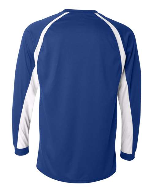 Badger 4154 Men's B-Core Hook Long Sleeve T-Shirt - Royal/ White - back