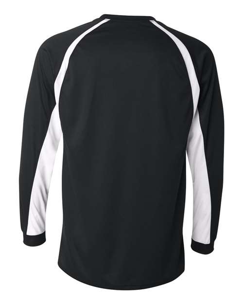 Badger 4154 Men's B-Core Hook Long Sleeve T-Shirt - Black/ White - back