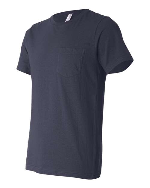 BELLA + CANVAS 3021 Men's Jersey Pocket Tee - Navy - side