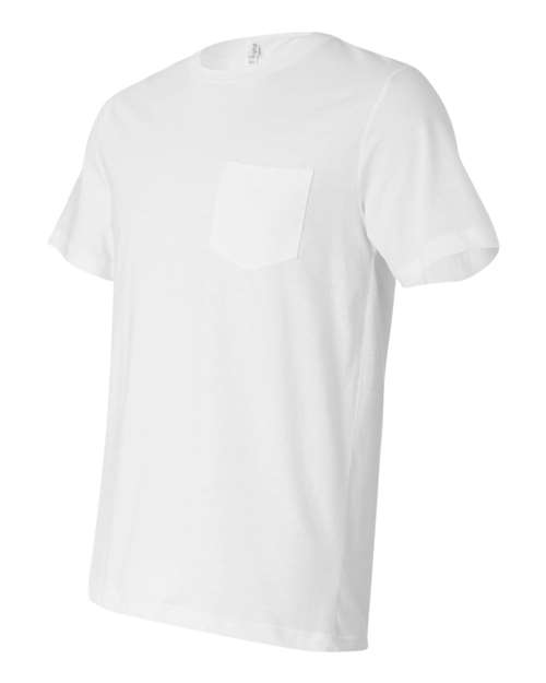 BELLA + CANVAS 3021 Men's Jersey Pocket Tee - White - side
