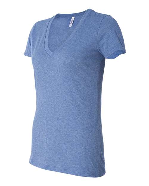 BELLA + CANVAS 8435 Women’s Triblend Deep V-Neck Tee - Blue Triblend - side