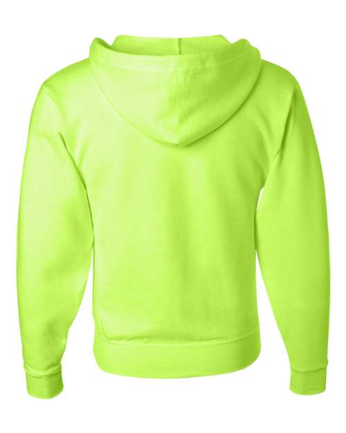JERZEES 993MR Unisex NuBlend® Full-Zip Hooded Sweatshirt - Safety Green - back