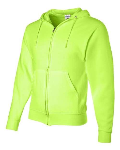 JERZEES 993MR Unisex NuBlend® Full-Zip Hooded Sweatshirt - Safety Green - side