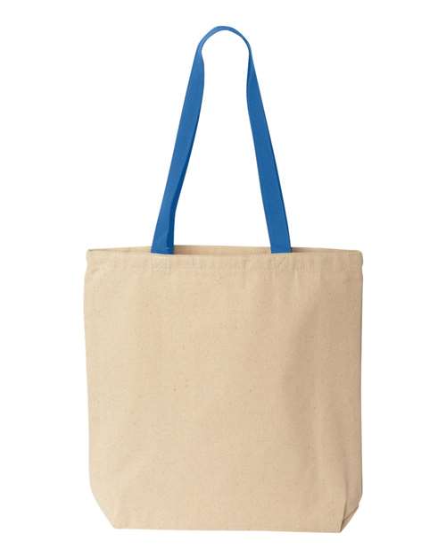 Liberty Bags 8868 Natural Tote with Contrast-Color Handles - Natural/ Royal - front