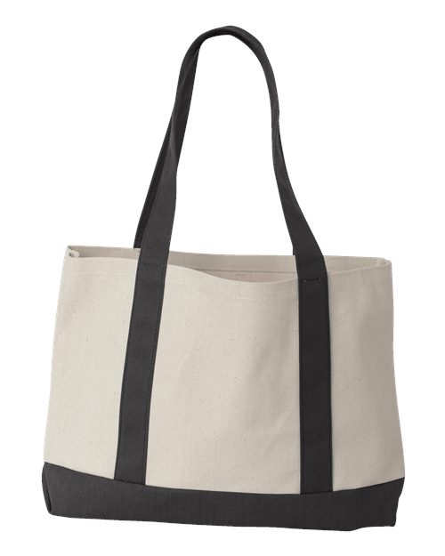 Liberty Bags 8869 Leeward Boater Tote - Natural/ Black - back