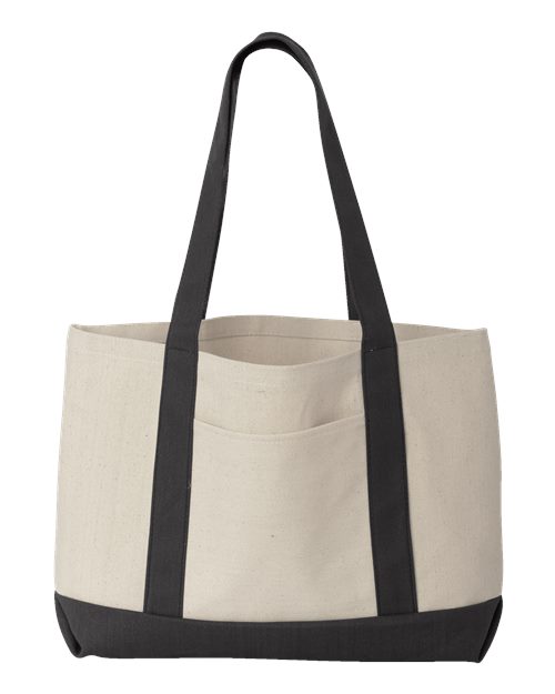 Liberty Bags 8869 Leeward Boater Tote - Natural/ Black - front