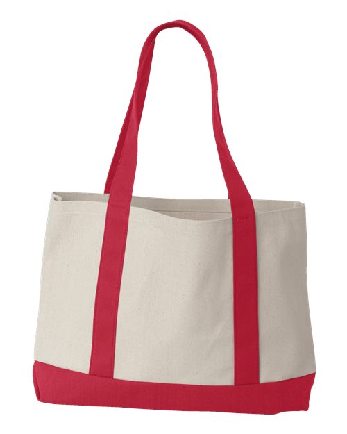 Liberty Bags 8869 Leeward Boater Tote - Natural/ Red - back