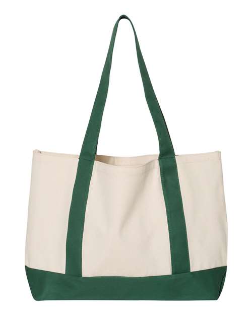 Liberty Bags 8869 Leeward Boater Tote - Natural/ Forest - back
