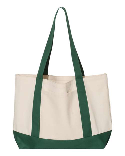 Liberty Bags 8869 Leeward Boater Tote - Natural/ Forest - front