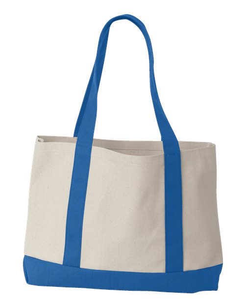 Liberty Bags 8869 Leeward Boater Tote - Natural/ Royal - back
