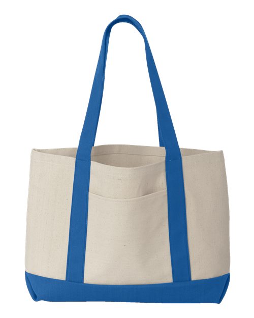 Liberty Bags 8869 Leeward Boater Tote - Natural/ Royal - front